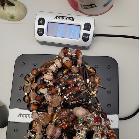 Fall Beaded Bracelet Lot of 21 Handmade Colorful Mixed Beads Wear or Repurpose - Picture 7 of 7